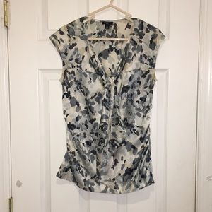 Silk Ann Taylor Sleeveless Tie Blouse